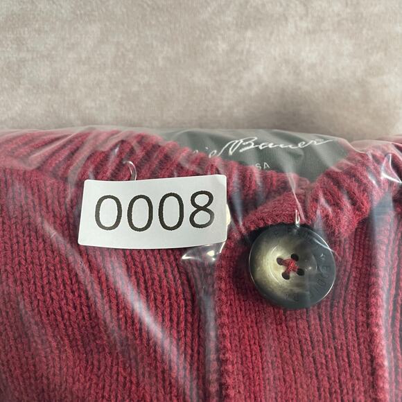 Eddie Bauer Red Maroon Henley Knit Sweater Size Large - Picture 8 of 8